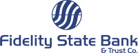 Fidelity State Bank logo stacked - blue